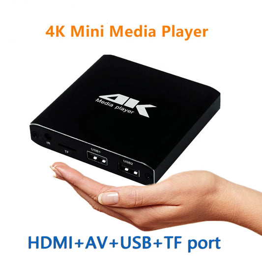 Multimedia Player 4K H.265 Advertising Player Auto Loop Playback With TF/AV/HDMI/USB Disk 1080P HD Media Player Support Mouse