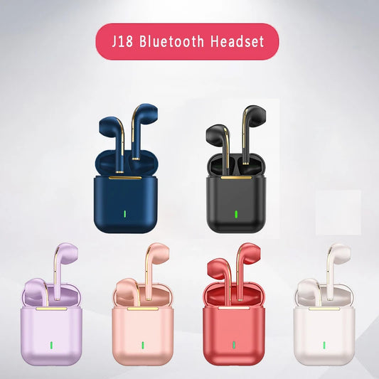 J18 TWS Wireless Earbuds, 5.3 Bluetooth Headphones Long Playtime, Noise Cancelling Voice Call, for Gaming, Business & Sports
