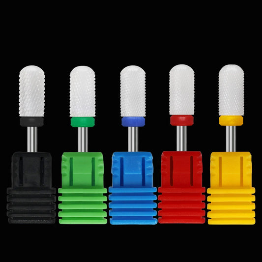 ECO Economy 6.6 Large Smooth Round Barrel top Ceramic Nail Drill Rotate Burr Milling Cutter Bits Manicure Pedicure Tools