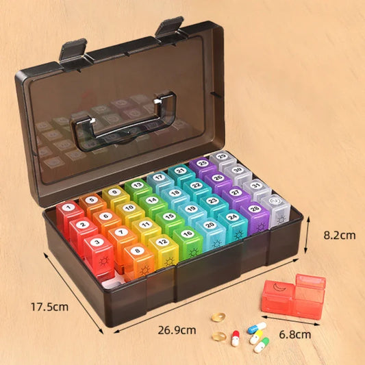 Monthly Pill Cases Travel Dispen Storage Container Colorful Drug Dispenser Packing Container 32 Slot Pill Box Organizer 31 Days