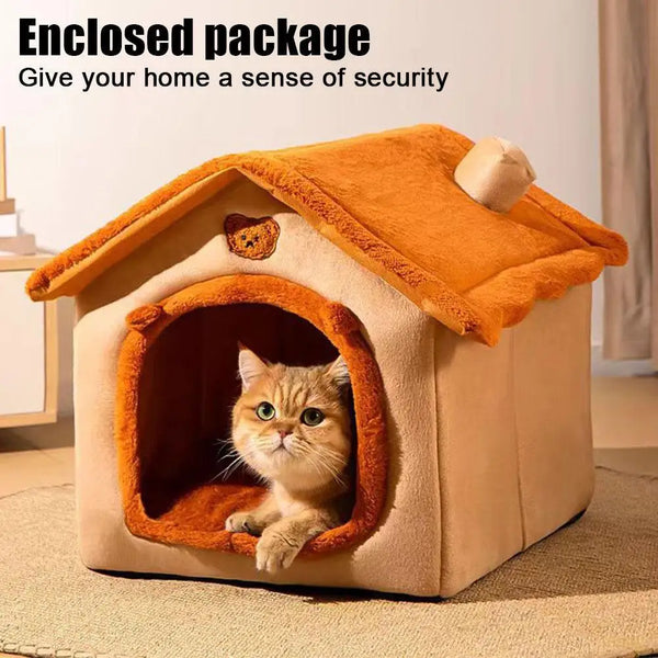 Cozy Pet Cave House | Warm Indoor Bed for Cats & Small Dogs