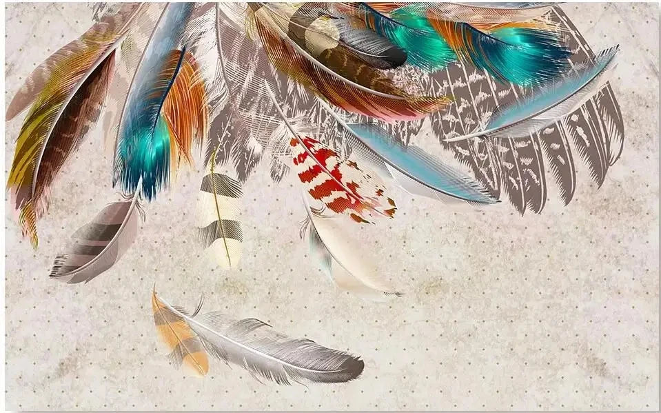 Custom photo wallpaper 3D mural Nordic minimalist luxury feather background wall hotel coffee shop decoration murals wall paper