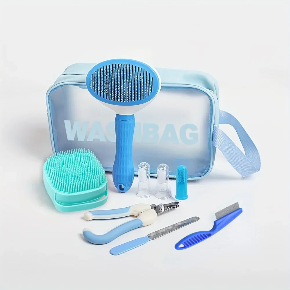 9-Piece Pet Grooming Kit | Brushes, Clippers & Care Tools