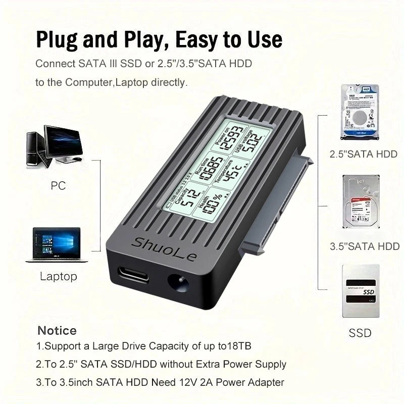 USB to SATA Adapter Converter Cable USB 3.2 3.0 to SATA Converter for 2.5 Inch SSD HDD Hard Drive External adaptador Accessories