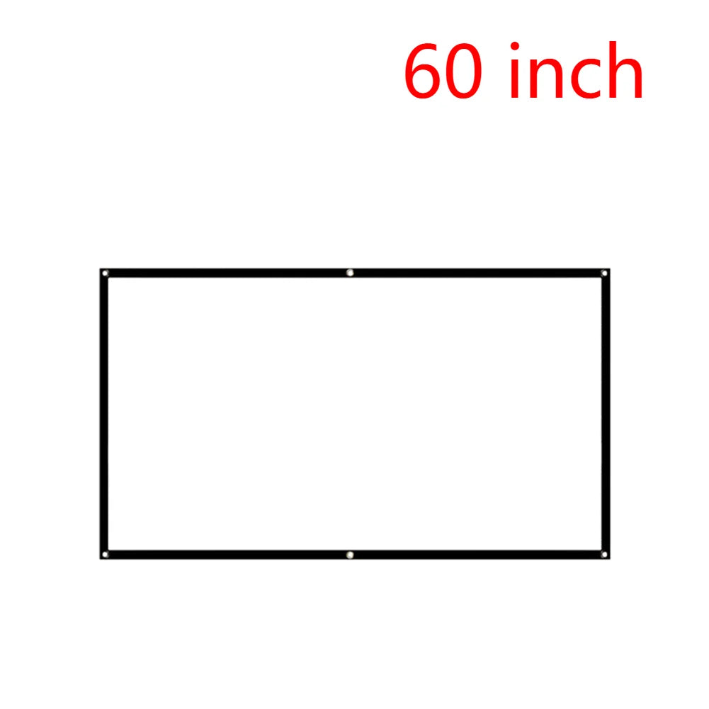 16:9 Simple Projector Curtain Portable HD Display Screen Home Cinema Theater Movie Projection Curtain For Home Outdoor 60-150inc