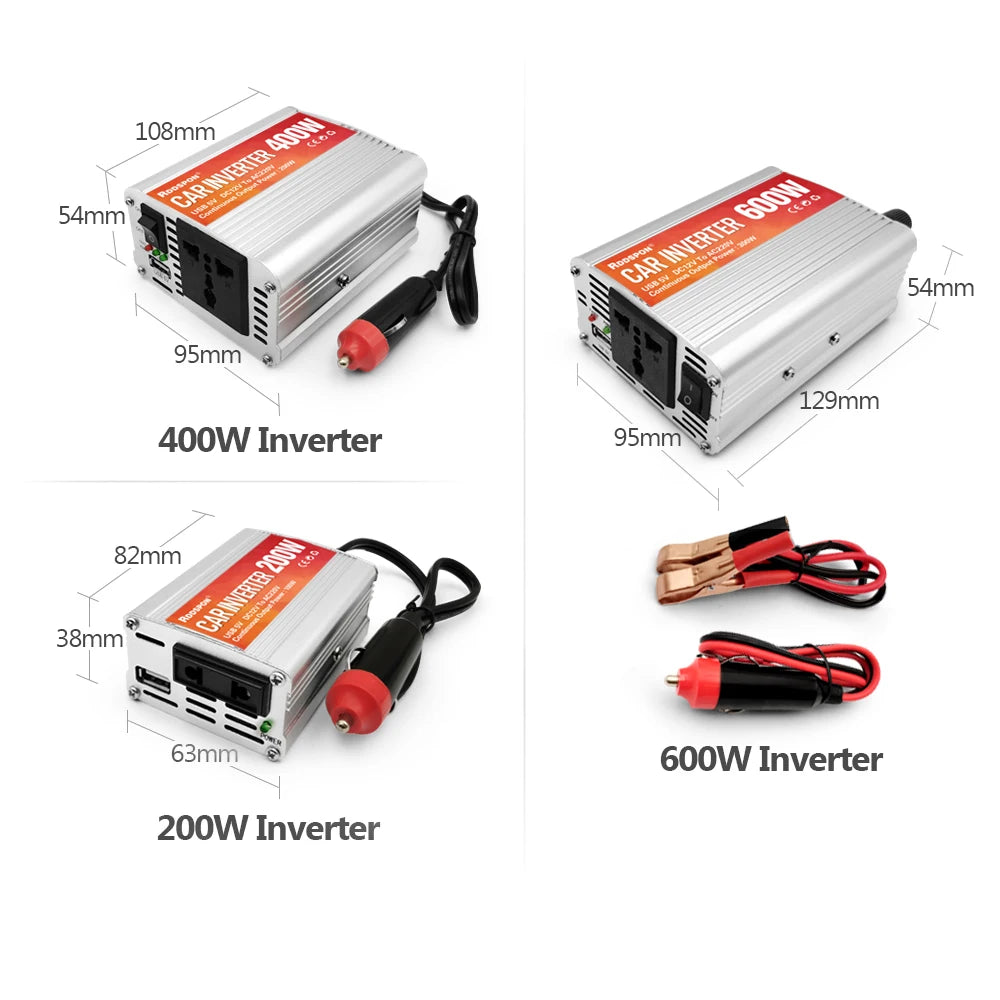 Car Inverter 12V 220V 200W-1000W AC Power Converter With 5V USB Sine Wave Car Inverter Charger Conversion Equipment