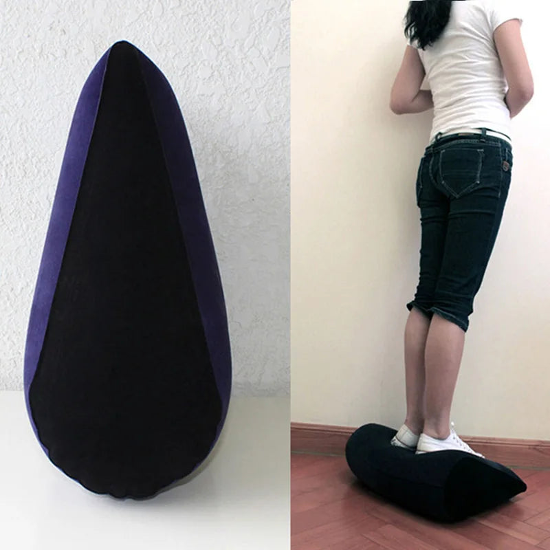 Inflatable Travel Pillow Multifunctional Body Pillow Lumbar Yoga Pillow Travel Positions Support Air Cushion Triangular Pillow