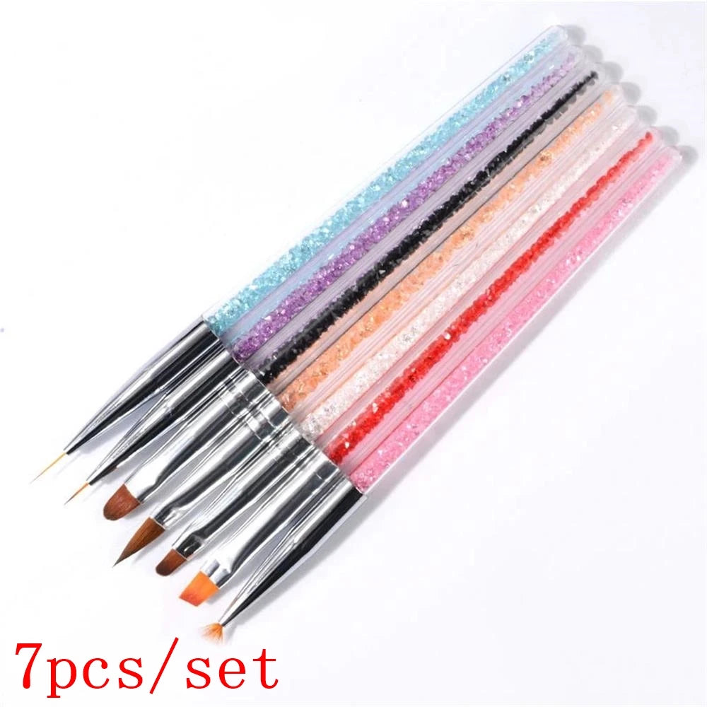 5pcs Premium Nail Art Liner Brush Set - Ultra-Fine Detailing Pens For Precision Manicure 6/9/12/15/26mm Long Line Nail Brushes *