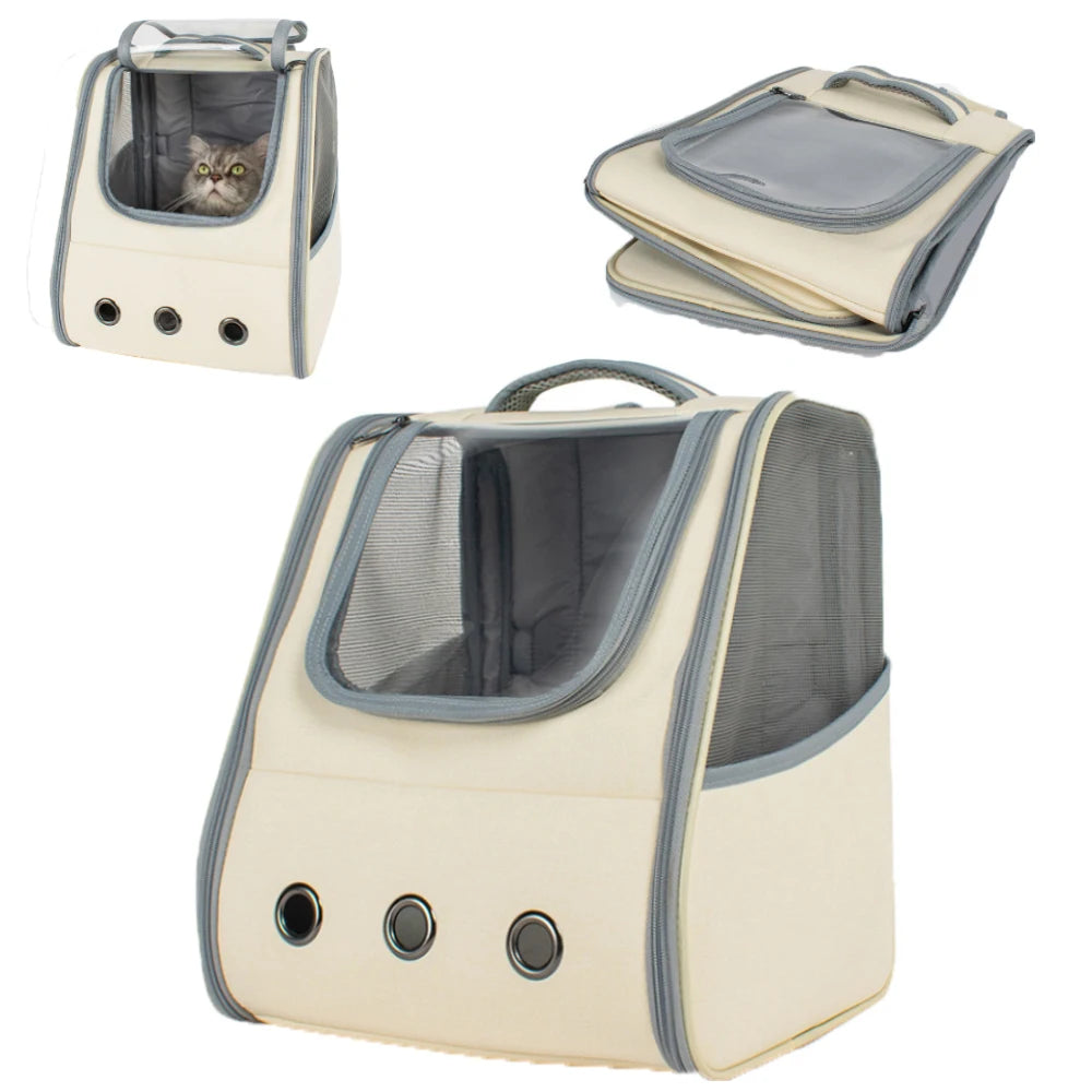 Pet Cat Backpack Travel Backpack for Medium Cats Bag for Pet with Breathable,Spacious and Cozy Design Cat Accessories（Grey）