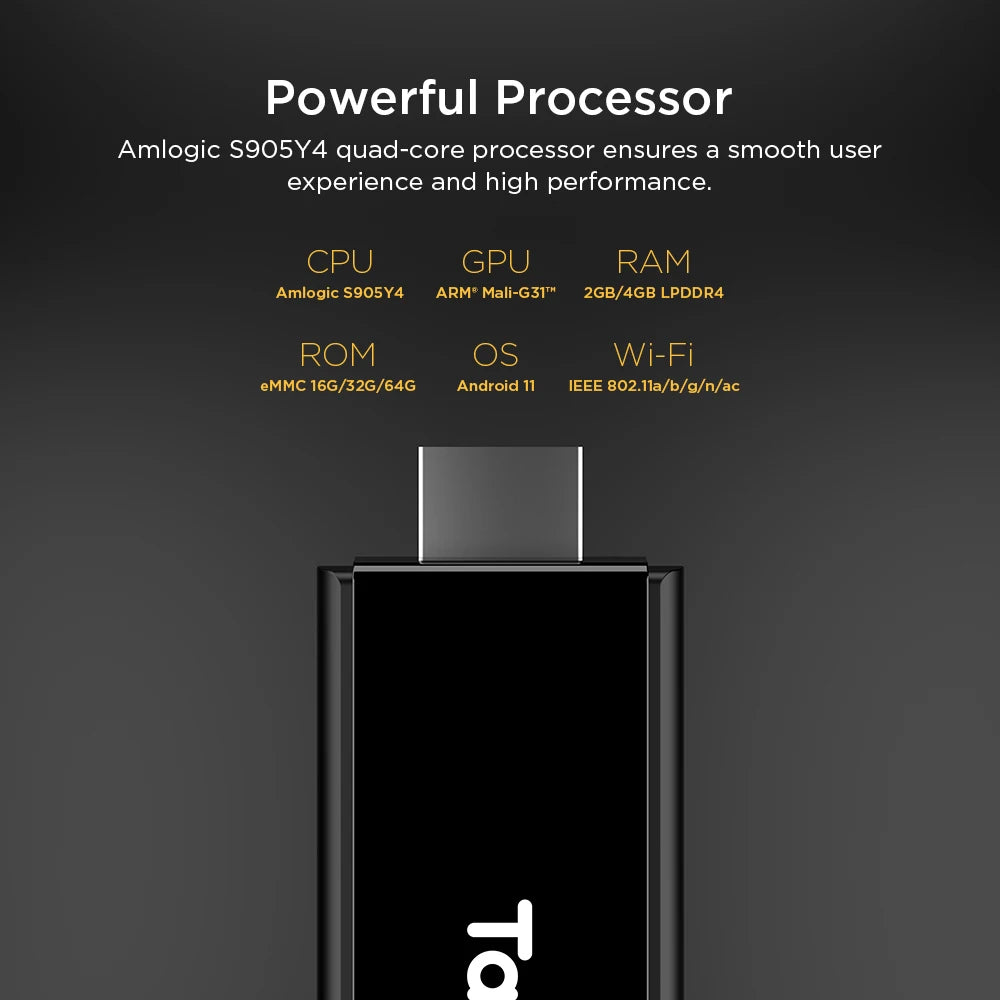 TANIX TX9 Android 11 TV Stick Smart TV Box AV1 Amlogic S905Y4 2GB 16GB DDR4 2.4G&5G Dual WIFI BT5.0 4K MINI TV Dongle