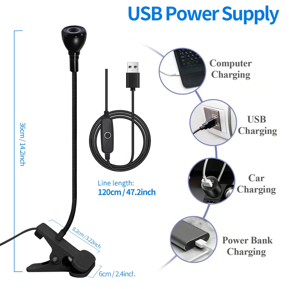 LULAA LED Nail Dryer for Gel Nails Mini Led Nail Polish Light with Gooseneck, Portable Clamp UV Light Lamp for Nail Salon