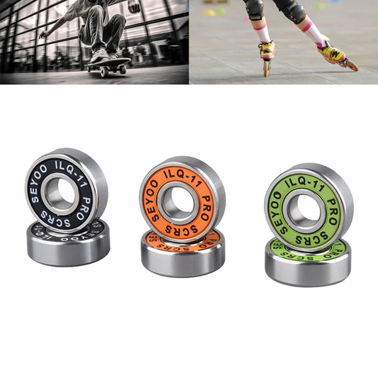 8PC bearings ILQ-11 high-speed bearings are suitable forskateboard long board inline roller skates and ice skates with low noise