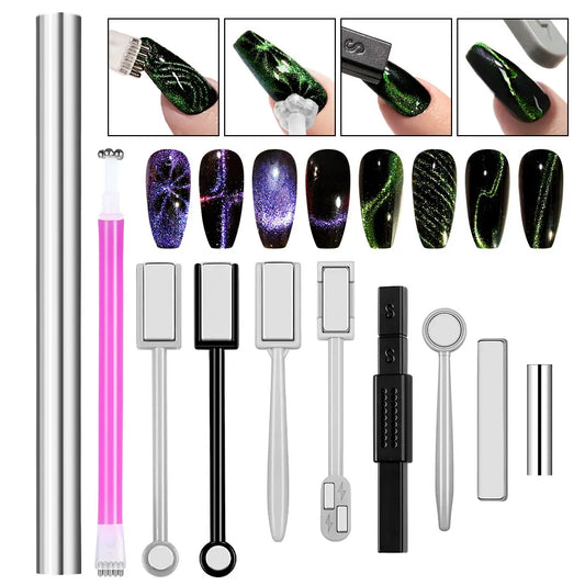 Nail Art 3D Magnetic Cat Eye Gel Paint Stick Nail Polish DIY Magnet Stick UV Gel Polishing Magic Manicure Design Tool Set