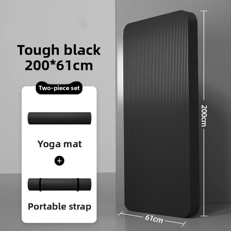 Men's Yoga Mat 20mm Thiened Lengthened And Widened Non-Slip Fitn Exercise Equipment Pure Color Nbr Material Yoga Pad