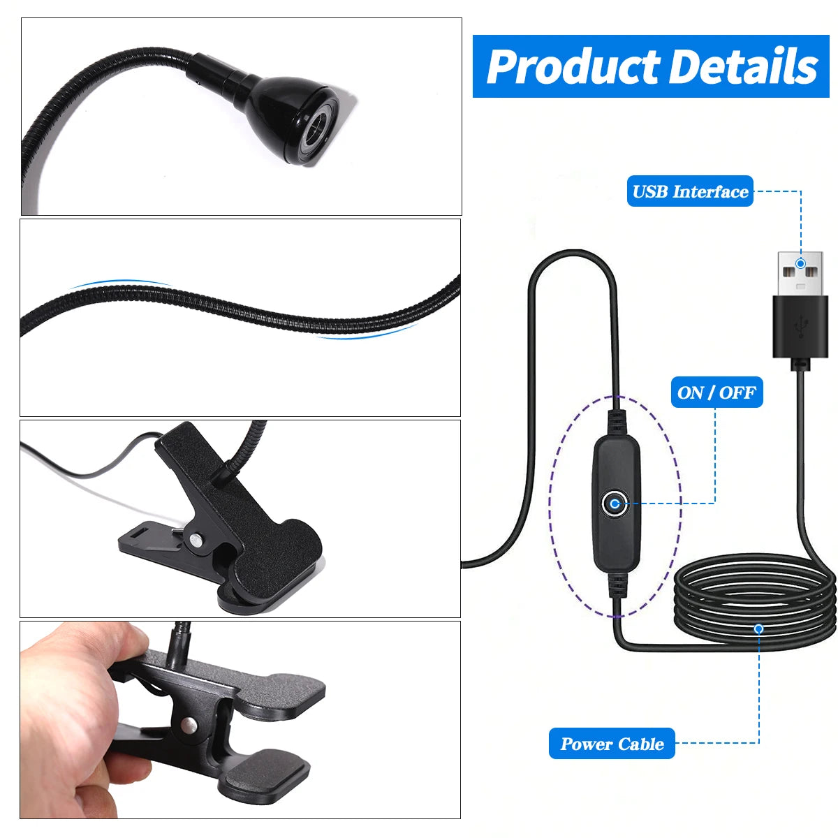 LULAA LED Nail Dryer for Gel Nails Mini Led Nail Polish Light with Gooseneck, Portable Clamp UV Light Lamp for Nail Salon