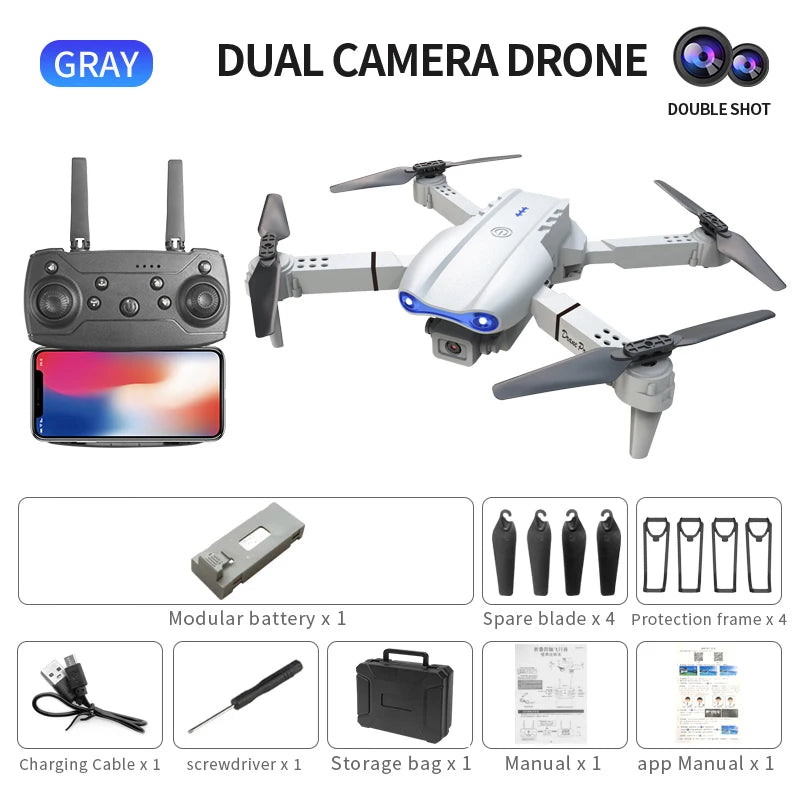 KBDFA E99Pro Drone 8K HD Dual Camera WiFi FPV Quadcopter Obstacle Avoidance Aerial Photography Professional Device
