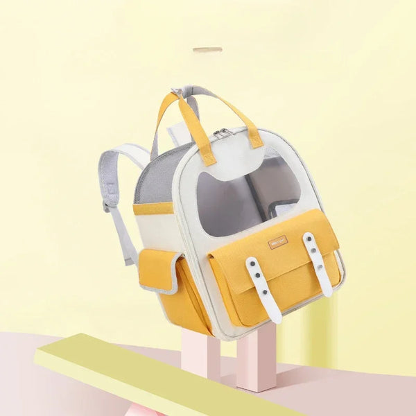 Portable Breathable Backpack for Carrying Pet Cats and Small Dogs - Pet Travel Supplies for Outdoor Use