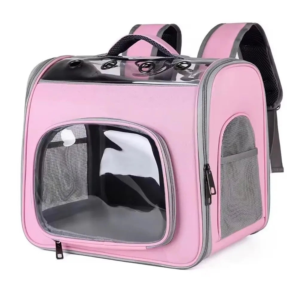 Dog Backpack Sturdy Pet Carrying Bag Transparent Large Capacity Pet Outing Backpack Portable Breathable Pet Travel Bag Outdoor