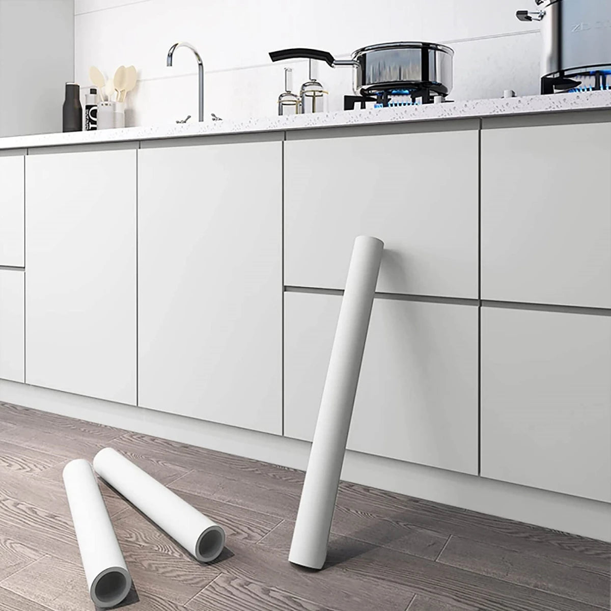 8MSelf-adhesive Film Matt Solid Color Sticker Furniture Kitchen for Cupboards Tables Wall DIY Renovation Wallpaper contact paper