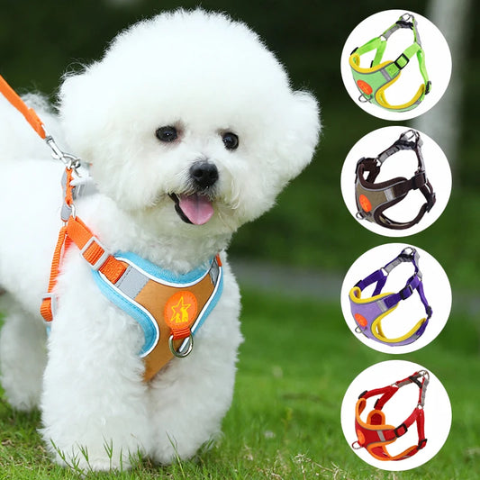 Adjustable Soft Padded Pet Vest Reflective Adjustable Puppy Chest Strap, Suitable for Small, Medium, Large Dogs, Cats