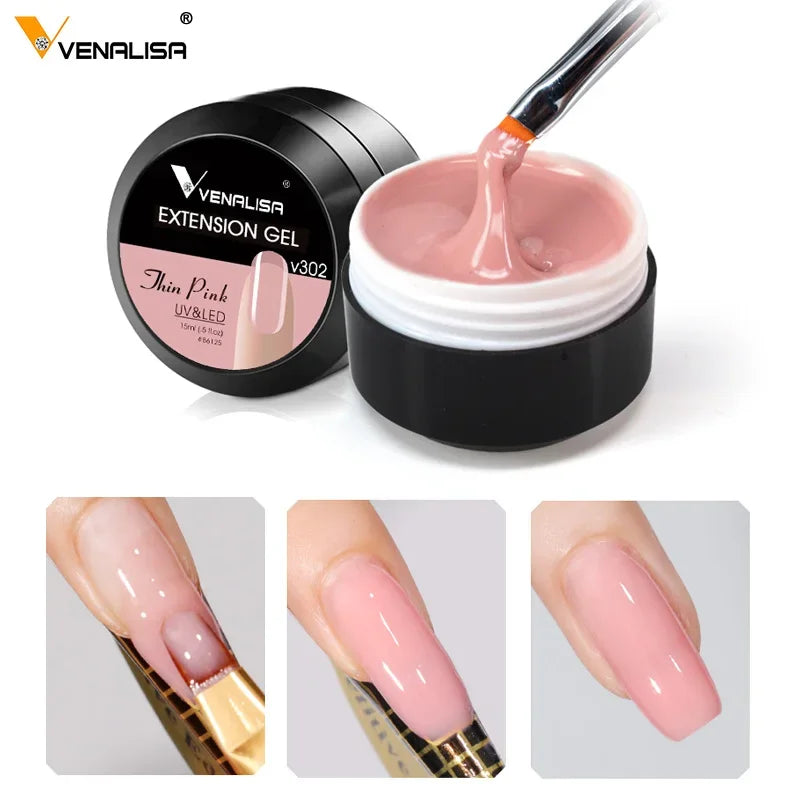 15ml Venalisa Poly Nail Gel 12 Color Camouflage Color UV LED Nail Polish Builder Extension Gel Nail Self Leveling Jelly Manicure