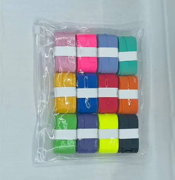 W 12 PCs Sticky Overgrip For Beach Tennis Racket Padle Pickleball Tennis Badminton Racket Fishing 110cm 2024