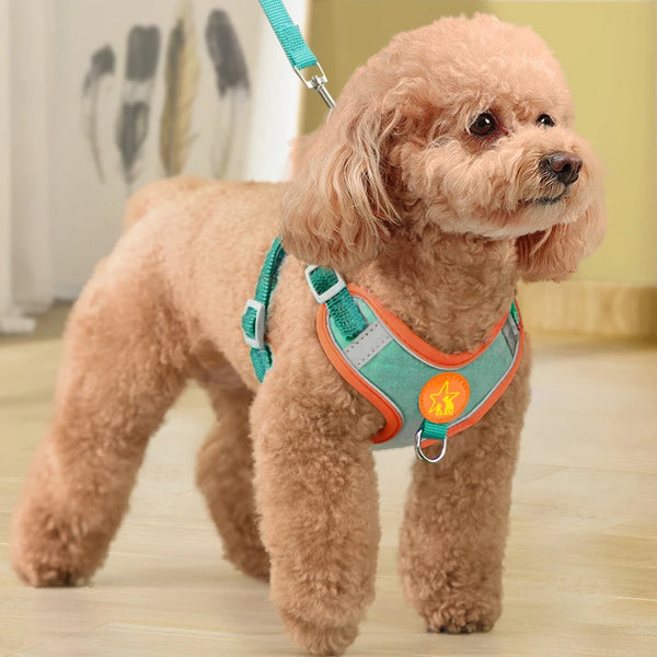 Adjustable Soft Padded Pet Vest Reflective Adjustable Puppy Chest Strap, Suitable for Small, Medium, Large Dogs, Cats