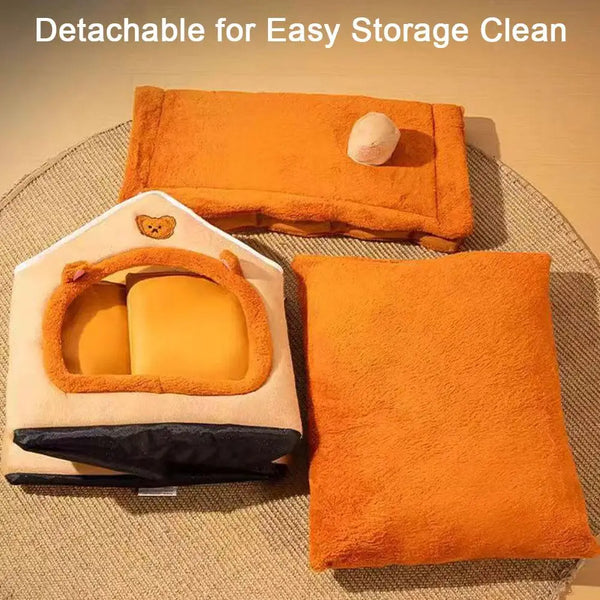 Cozy Pet Cave House | Warm Indoor Bed for Cats & Small Dogs