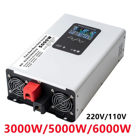 Inverter  Pure Sine Wave 3000W 5000W 6000W DC 12V 24V 48V 60V 7 To AC 110V 220V Converter RV Vehicle Solar Inverters