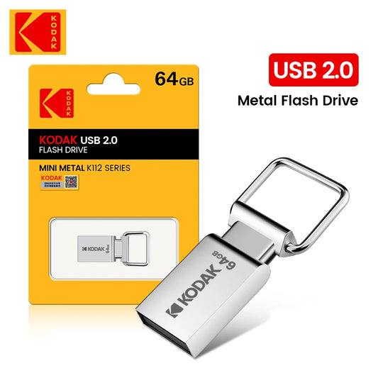 KODAK K112 Super Mini Metal USB Flash Drive 64GB 32GB USB2.0 Flash Disk Flash pendrive Memory stick pen drive Car Key leather