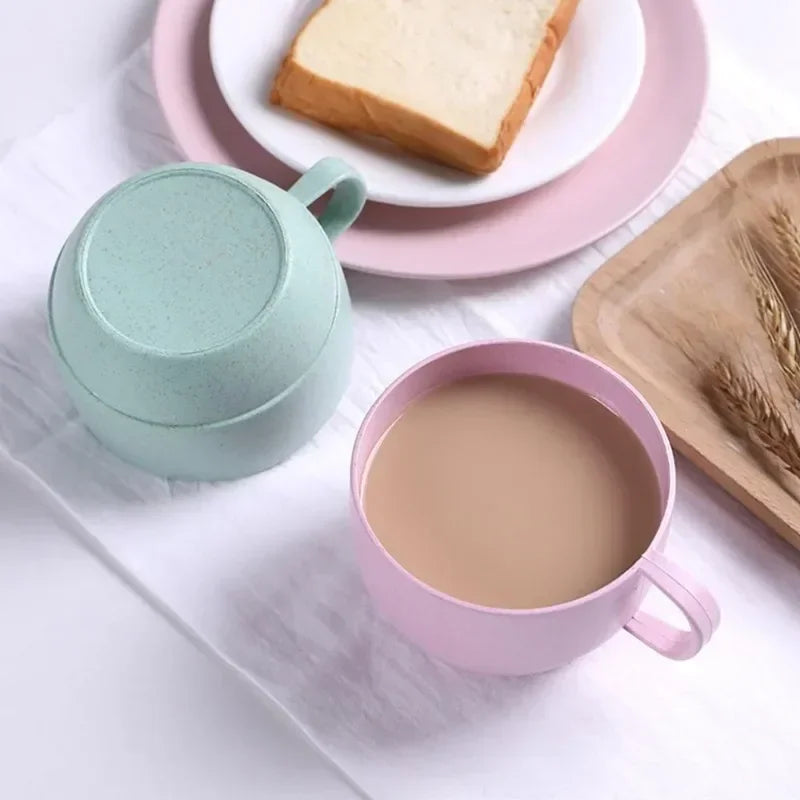 Eco-friendly Wheat Milk Cup  Breakfast Tea Mug  Simple Drinking Cup  Coffee Cups  European Style