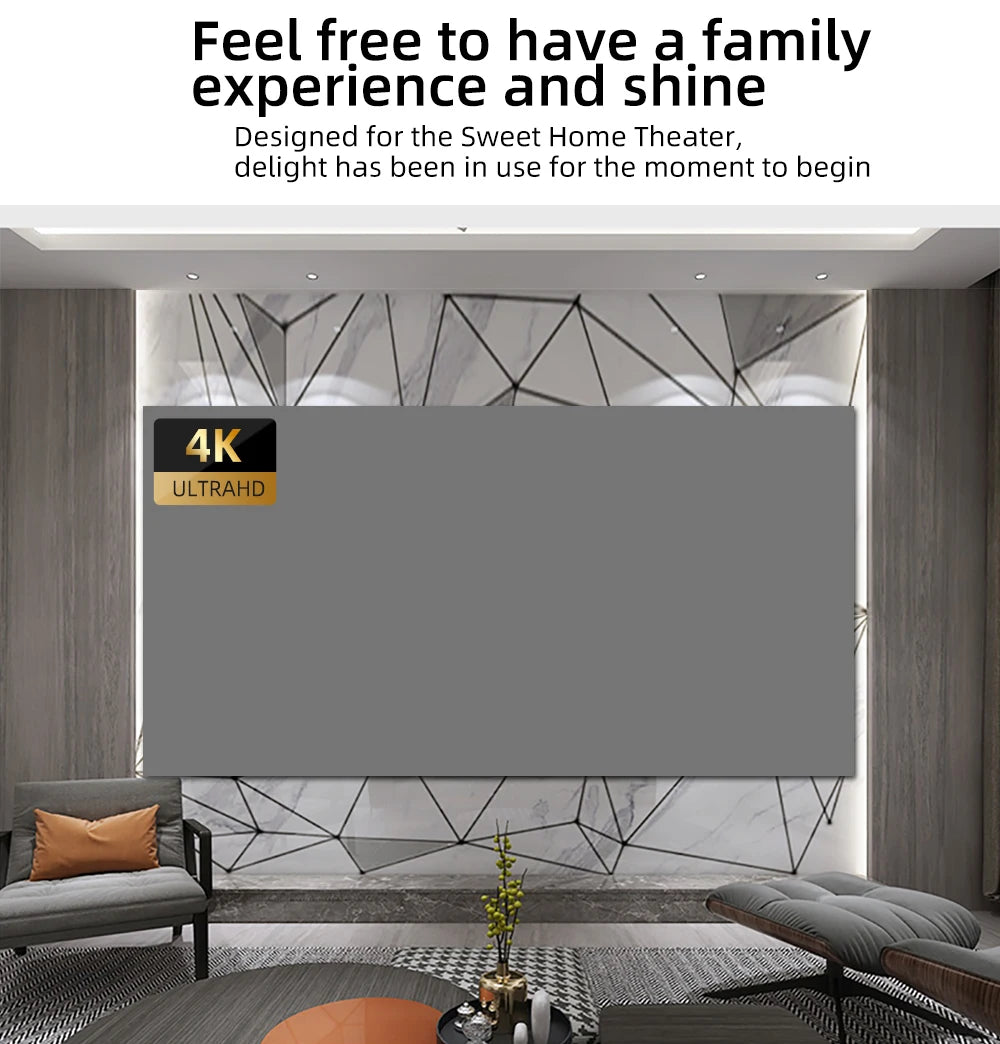 High Brightness Projector Screen 60 100 120 130 inch 16:9 Fabric Cloth Projection Office Portable Screen 3d HD Projector Screen