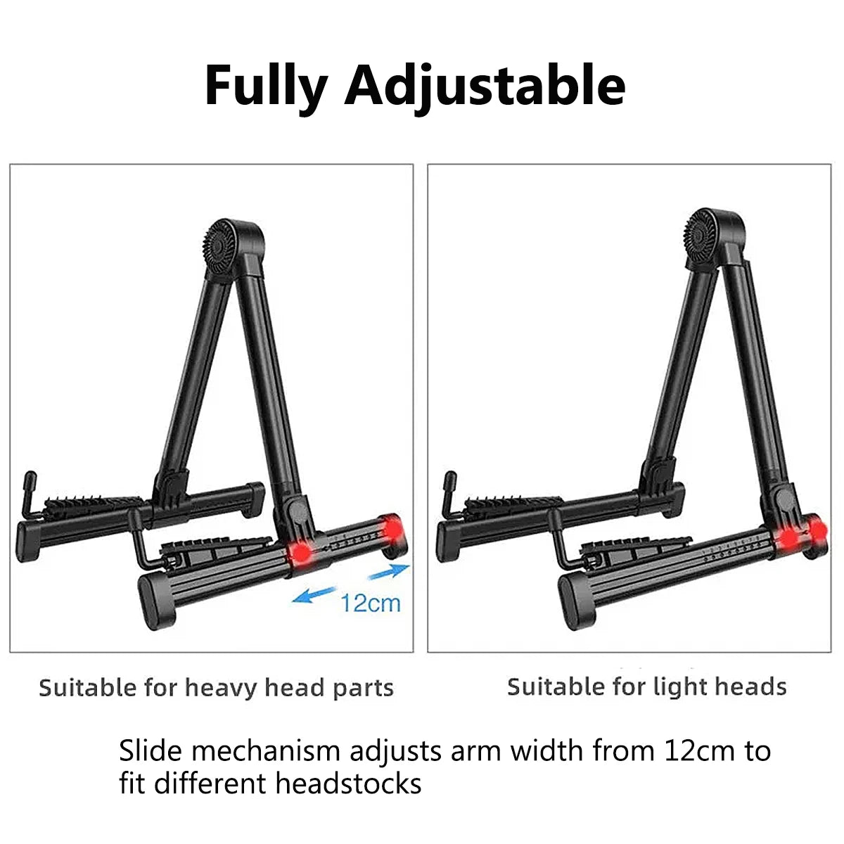 Miwayer Adjustable Universal Guitar Stand - Foldable ABS/Silicone Holder for Acoustic/Electric Guitar, Ukulele, Violin & Banjo