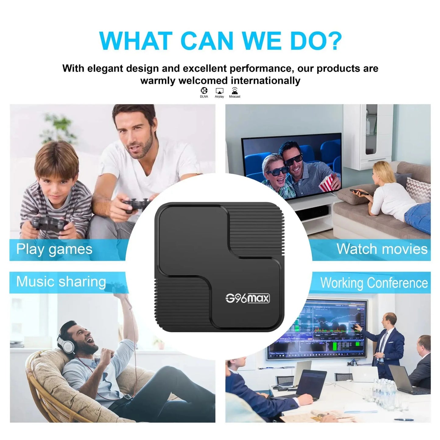 Smart TV Box G96 Max Android 14 Allwinner H618 Support Dual Band Wifi 2.4G 5G Wifi6 AV1 8K 8GB 32GB 64GB 128GB ATV Media Player