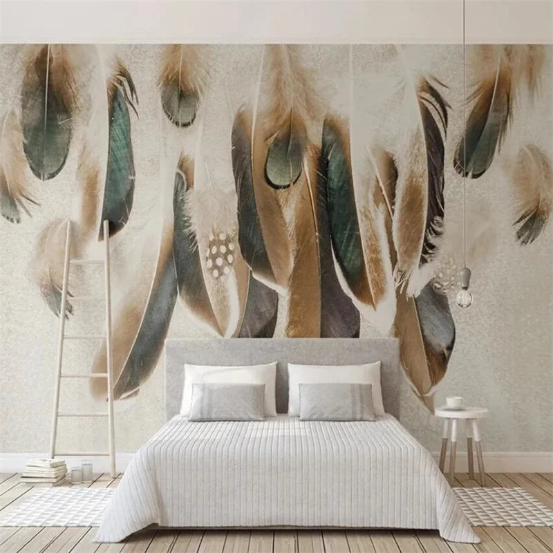 Custom photo wallpaper 3D mural Nordic minimalist luxury feather background wall hotel coffee shop decoration murals wall paper