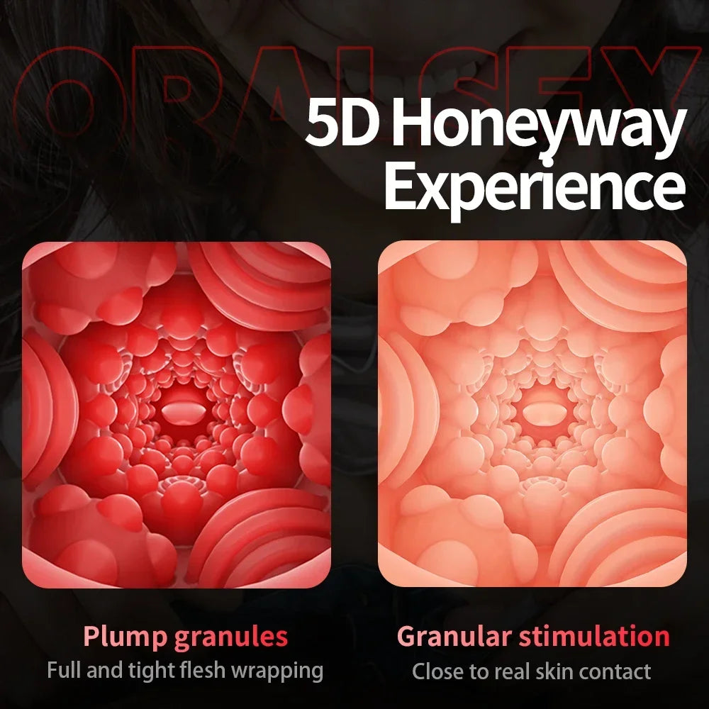 Male Sucking Masturbator (w/Vibrating Bullet) - 18+ Oral/Vaginal Blowjob Stimulation, Penis Vibrator Cup