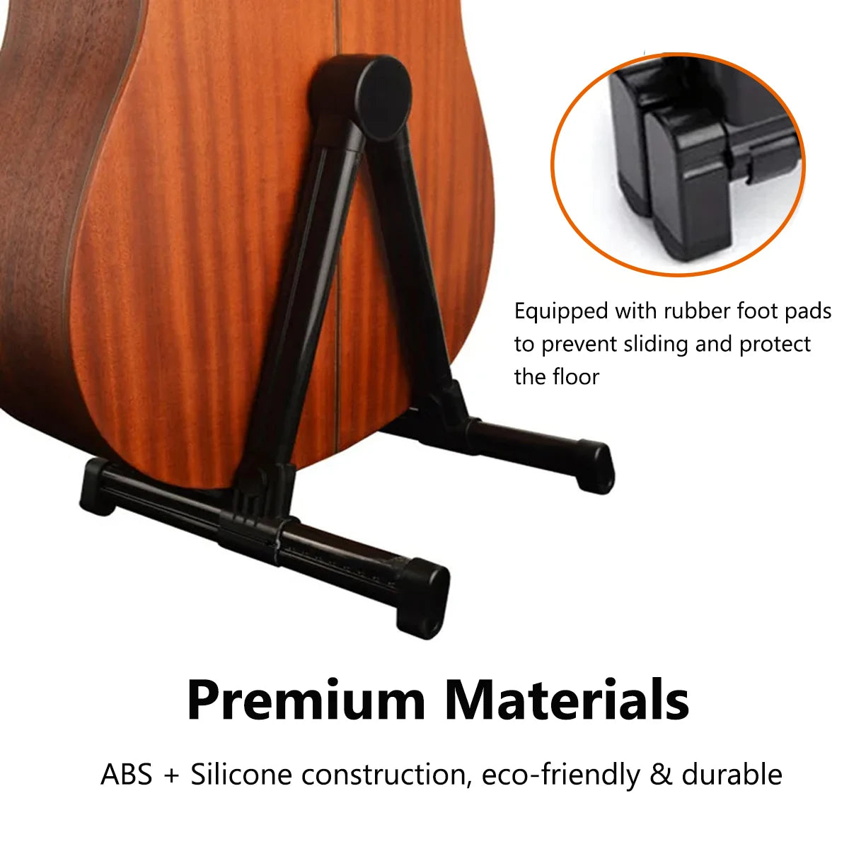 Miwayer Adjustable Universal Guitar Stand - Foldable ABS/Silicone Holder for Acoustic/Electric Guitar, Ukulele, Violin & Banjo