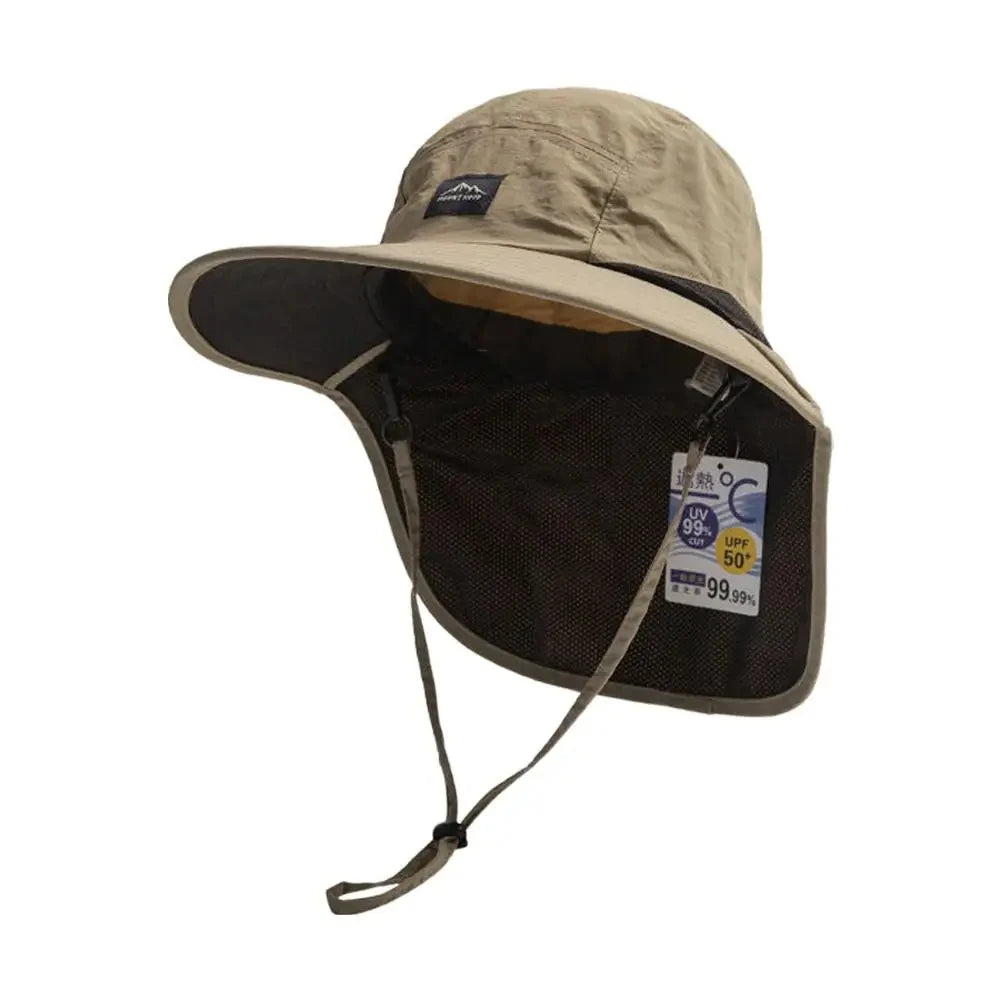 Summer UV Protection Hiking Hat Quick-drying Wide Brim Outdoor Visor Bucket Hats Mesh Breathable Sun Hat Outdoor Cycling Hat