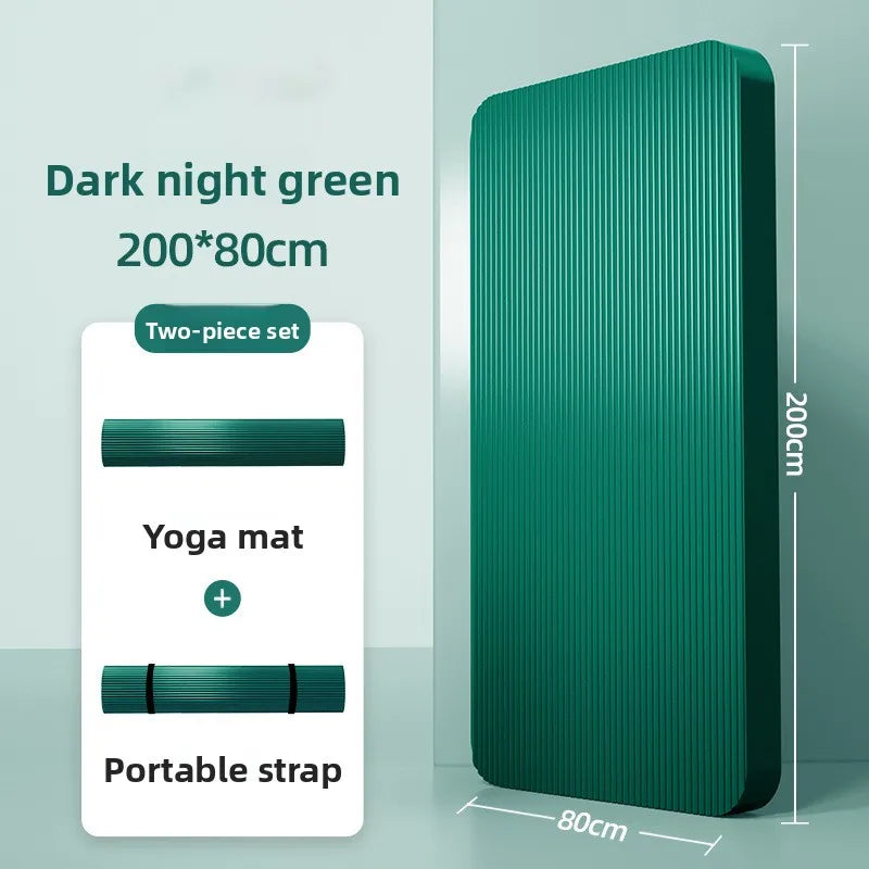 Men's Yoga Mat 20mm Thiened Lengthened And Widened Non-Slip Fitn Exercise Equipment Pure Color Nbr Material Yoga Pad