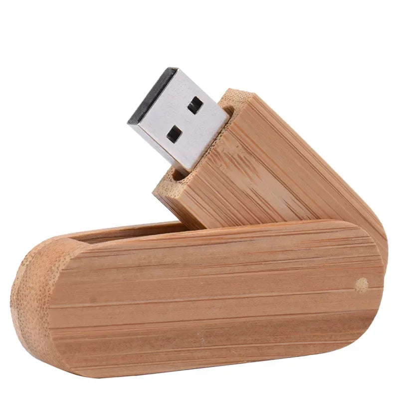 JASTER Customize Engraved LOGO wooden rotate usb 2.0 U Disk thumb pen drive 4GB 8GB 16GB 32GB 64gb 128GB (free custom logo)