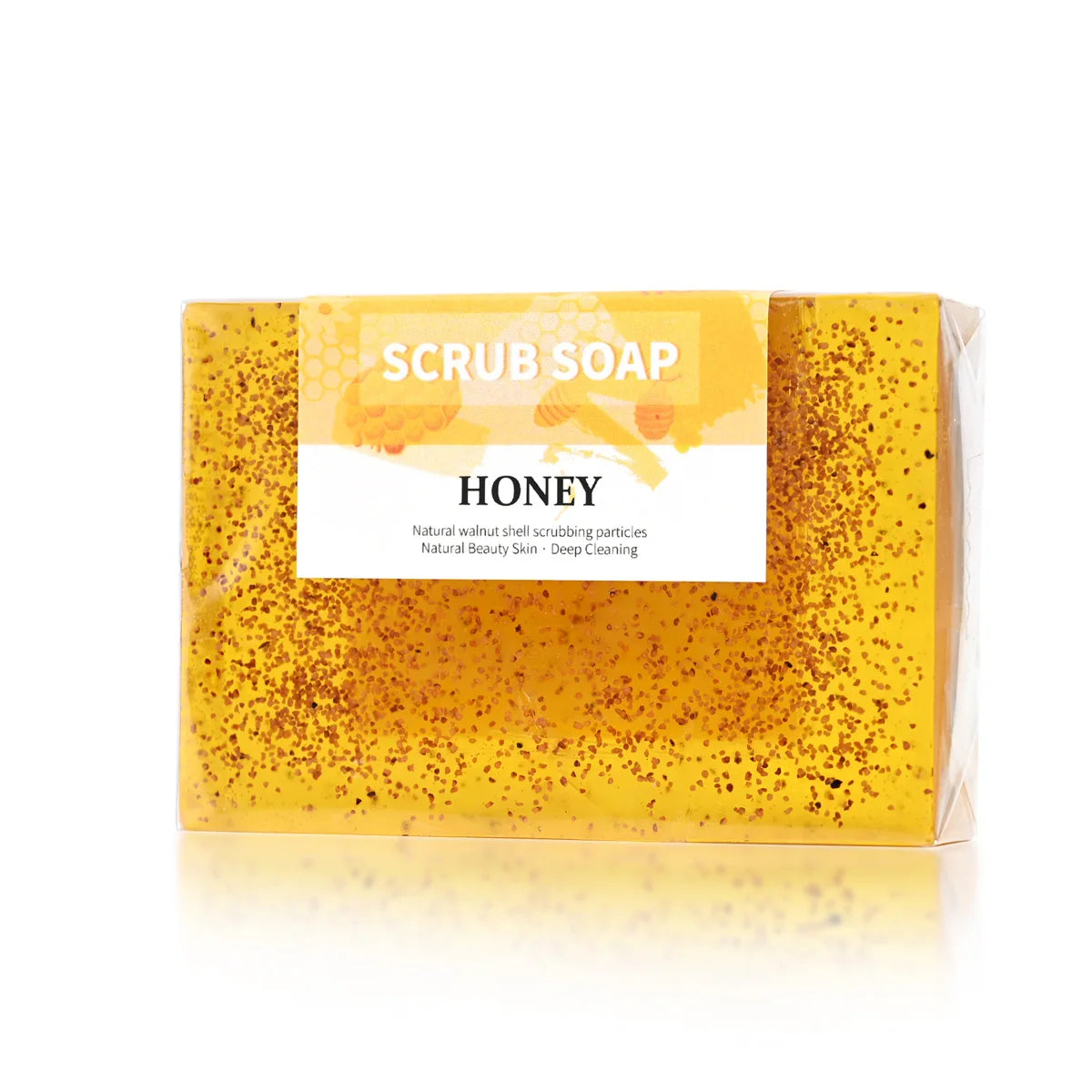 M+100G Natural Honey Walnut Particle Scrub Soap Gently Cleanses Pores Long-Lasting Aromatic Facial Wash and Bath Handmade Soap