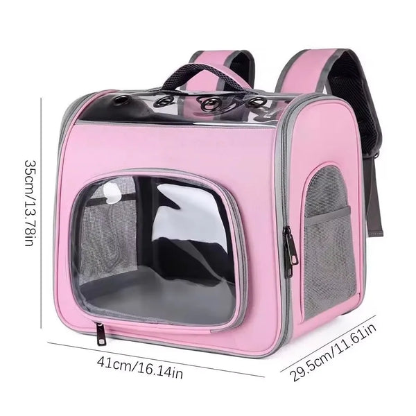 Dog Backpack Sturdy Pet Carrying Bag Transparent Large Capacity Pet Outing Backpack Portable Breathable Pet Travel Bag Outdoor