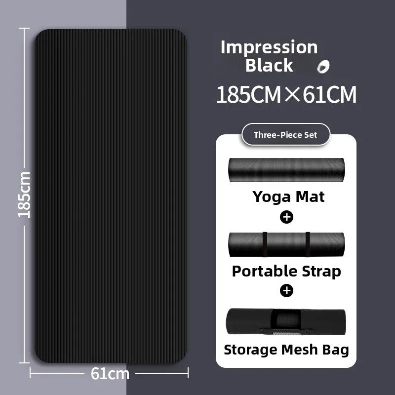 Men's Yoga Mat 20mm Thiened Lengthened And Widened Non-Slip Fitn Exercise Equipment Pure Color Nbr Material Yoga Pad