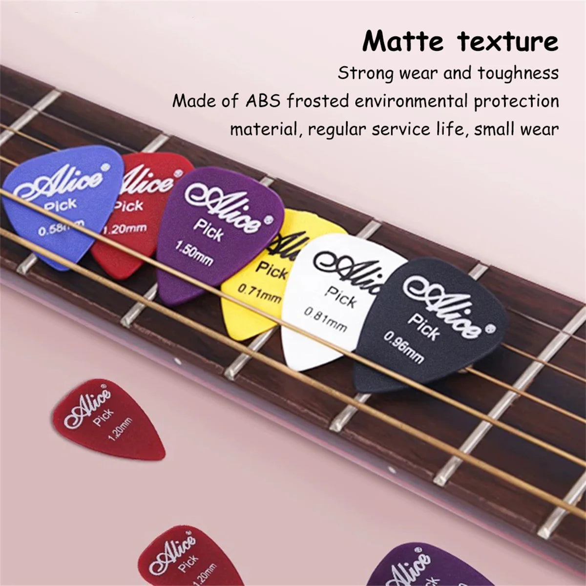 Alice Guitar Picks: Assorted Thicknesses (0.58/0.71/0.81/0.96/1.2/1.5mm) for Acoustic, Electric & Bass Guitars