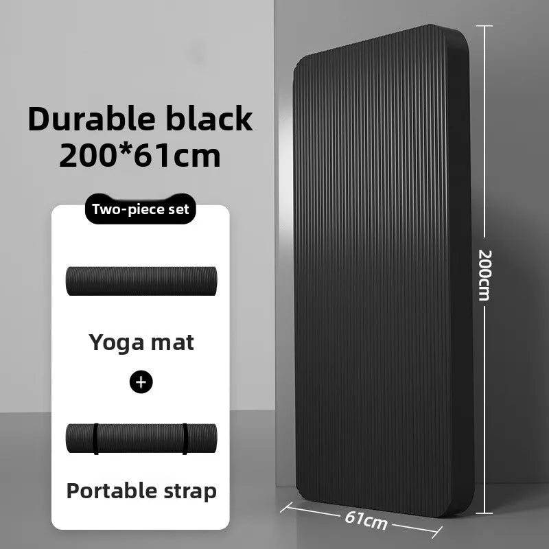 Men's Yoga Mat 20mm Thiened Lengthened And Widened Non-Slip Fitn Exercise Equipment Pure Color Nbr Material Yoga Pad