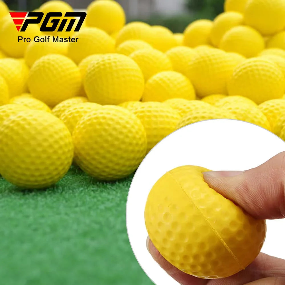 PGM Official Authorization 10Pcs Yellow PU Foam Golf Balls Sponge Elastic Indoor Outdoor Practice Training