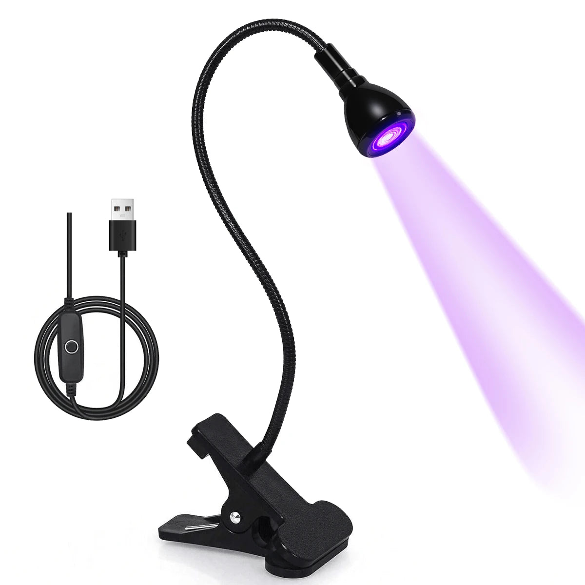 LULAA LED Nail Dryer for Gel Nails Mini Led Nail Polish Light with Gooseneck, Portable Clamp UV Light Lamp for Nail Salon