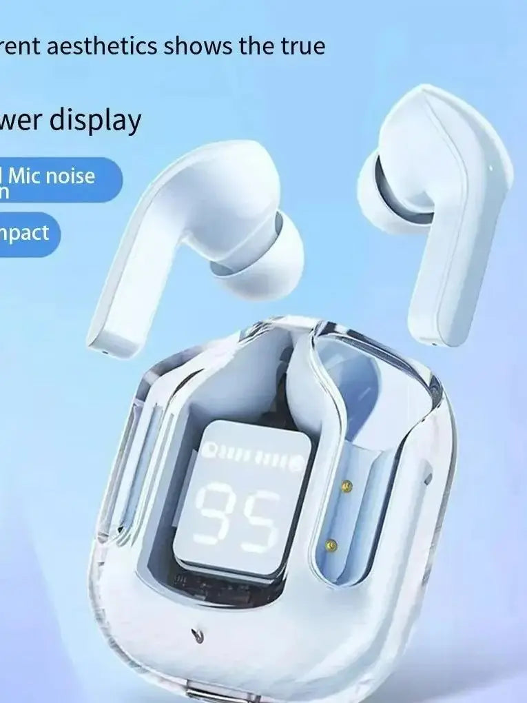 Original Wireless Bluetooth Earphone Transparent HIFI Headphones LED Power Digital Display Stereo Sound Earphones for Xiaomi