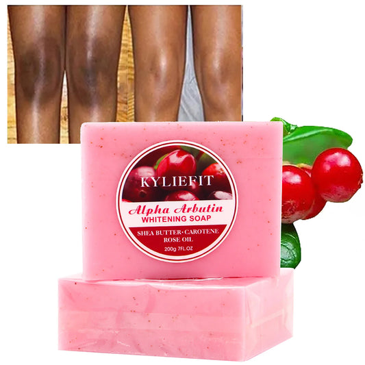 Whitening Soap Bar For Face And Body, With Shea Butter, Carotene, Palm Oil, Arbutin, Reduce Dark Spots, Hyperpigmentation, 200g