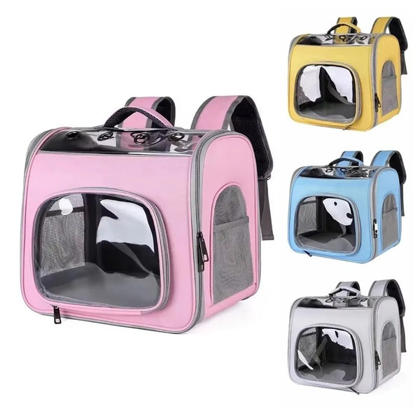 Dog Backpack Sturdy Pet Carrying Bag Transparent Large Capacity Pet Outing Backpack Portable Breathable Pet Travel Bag Outdoor